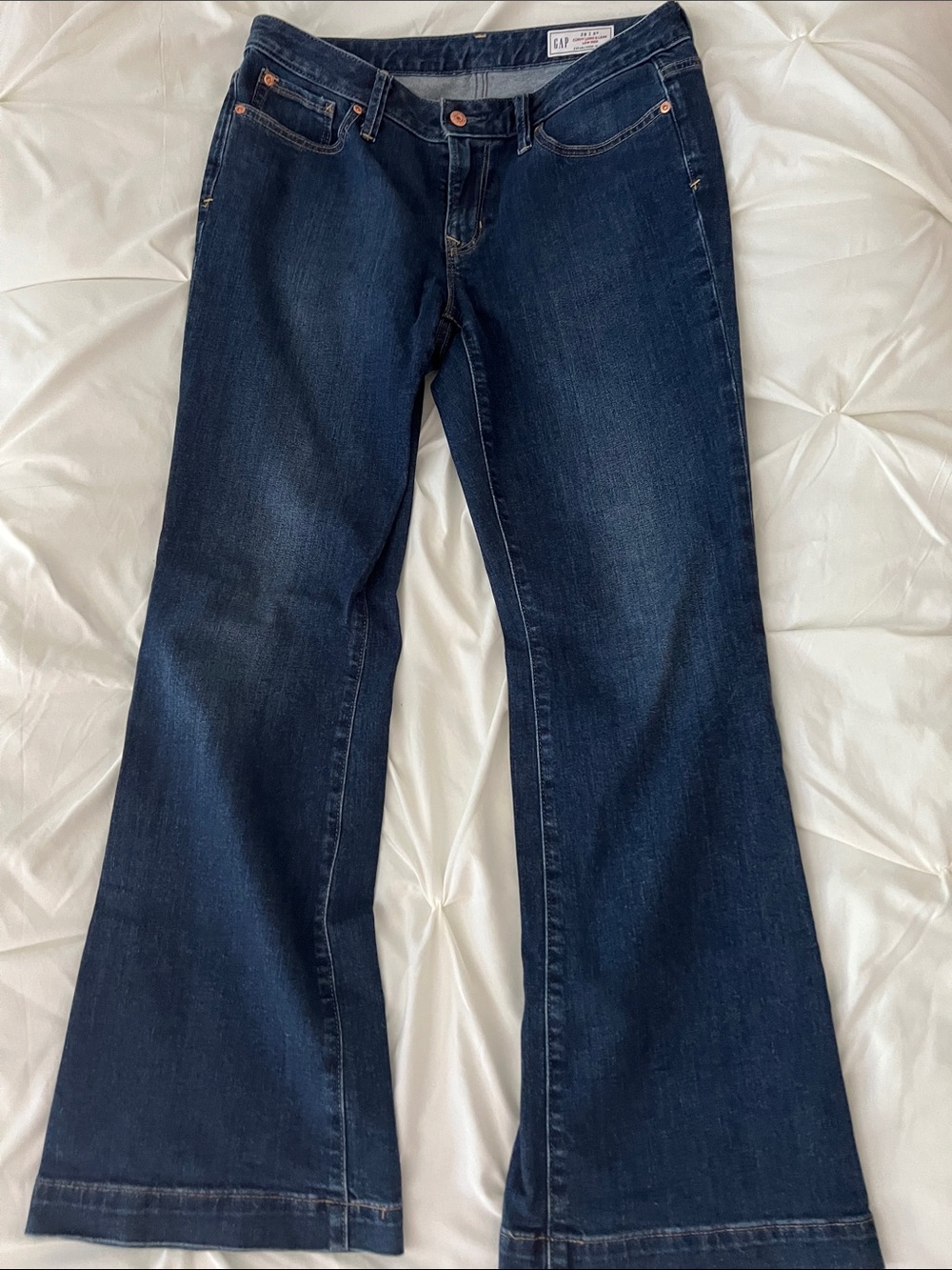 GAP Dark Wash Curvy Log & Lean Low Rise Jeans